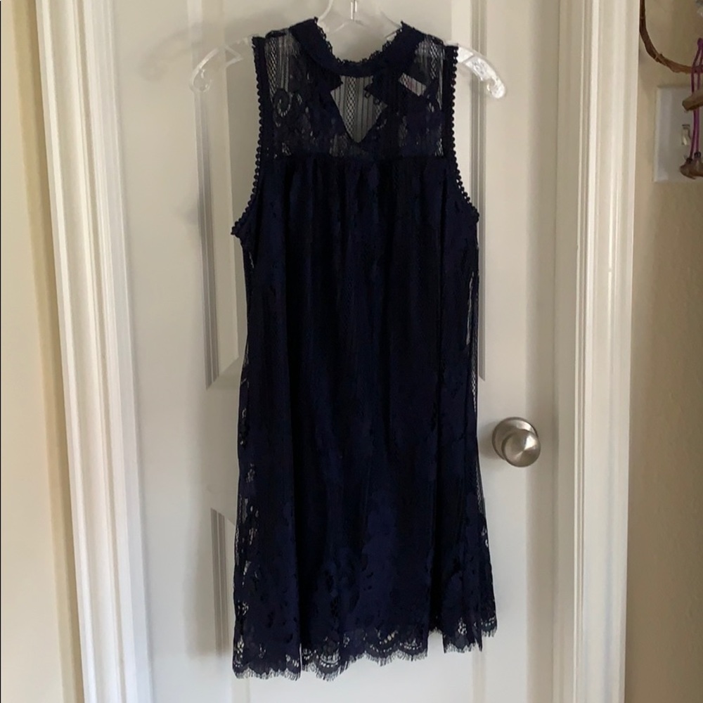 Blue lace dress
